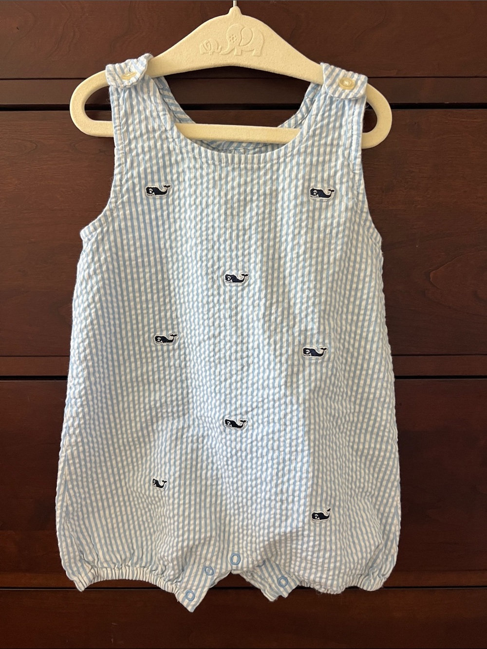 Vineyard Vines Blue & White Striped Infant Romper